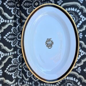 Christian Dior White and Gold Oval Platter
